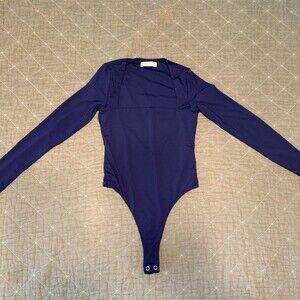 Women's Navy Square Neck Bodysuit